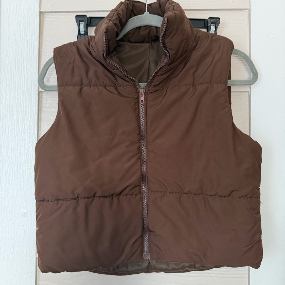 SHEIN Brown Puffer Vest